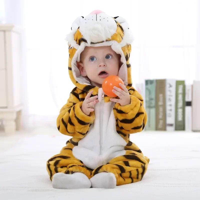 Hooded Animal Baby Romper