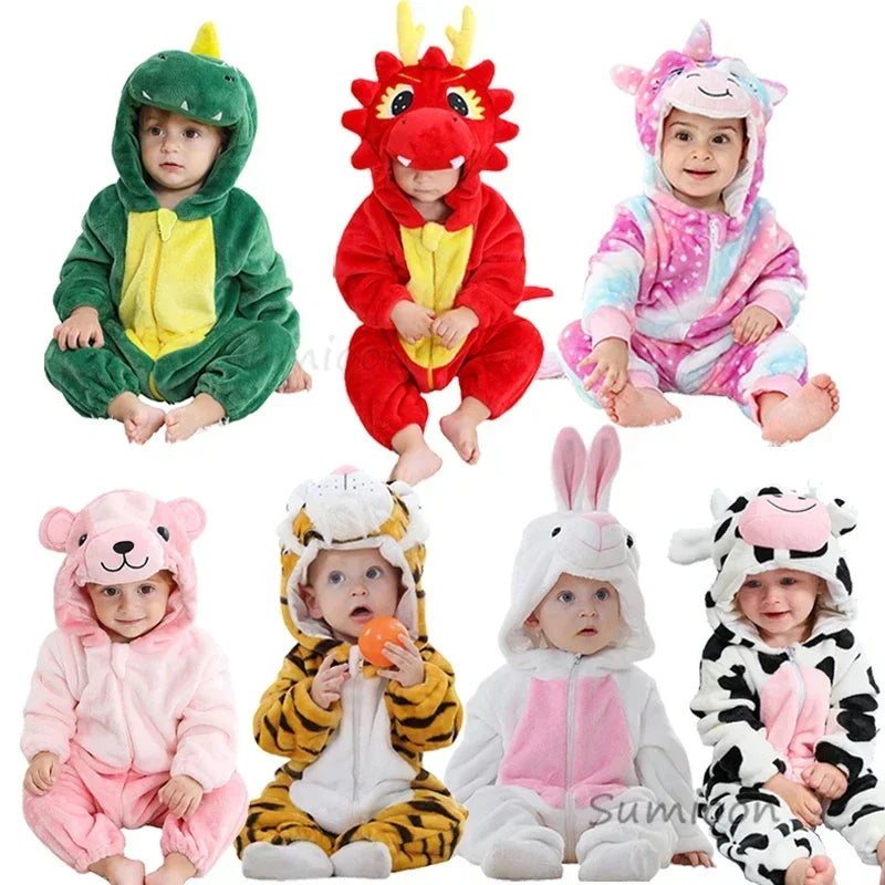 Hooded Animal Baby Romper