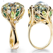 Champagne Crystal Statement Ring