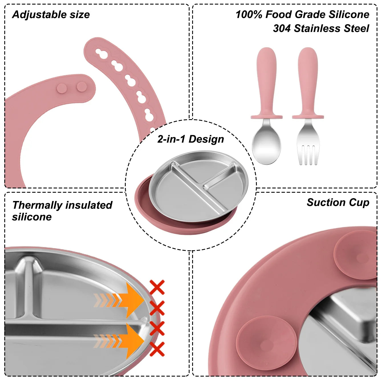 Stainless Silicone Feeding Set