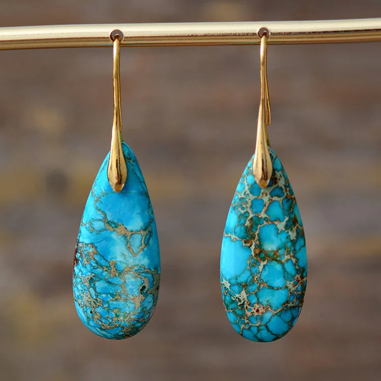 Bohemian Stone Drop Earrings