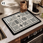 Absorbent Printed Dish Drying Mat