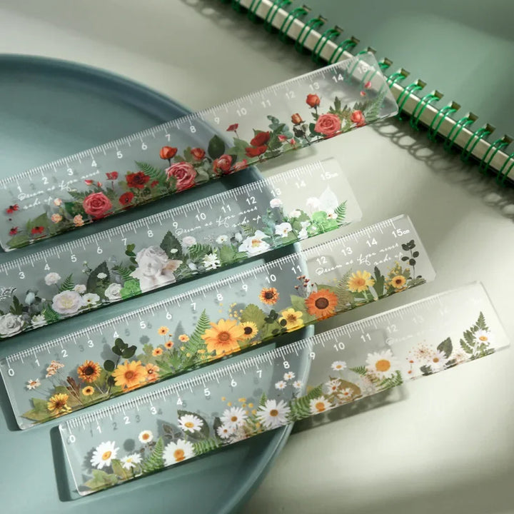 15cm Floral Student Ruler