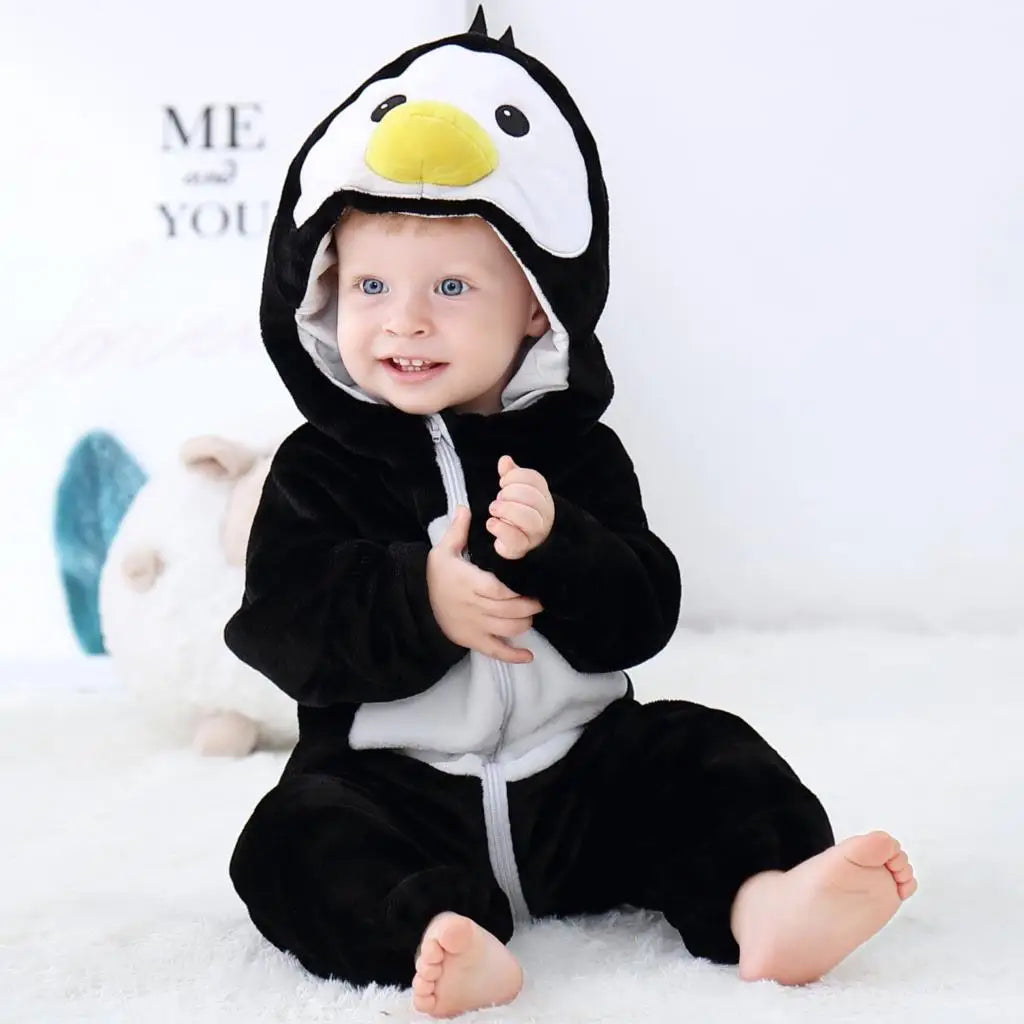 Hooded Animal Baby Romper