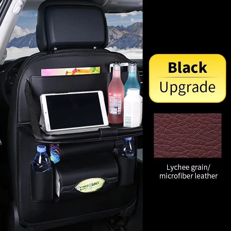 PU Leather Seatback Organizer Tray