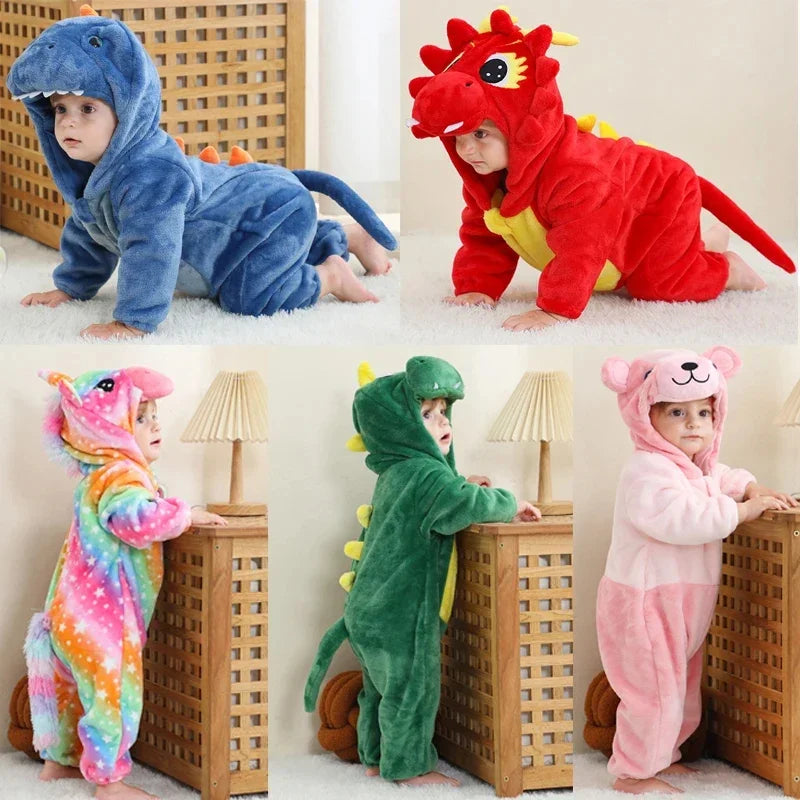 Hooded Animal Baby Romper