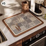 Absorbent Printed Dish Drying Mat