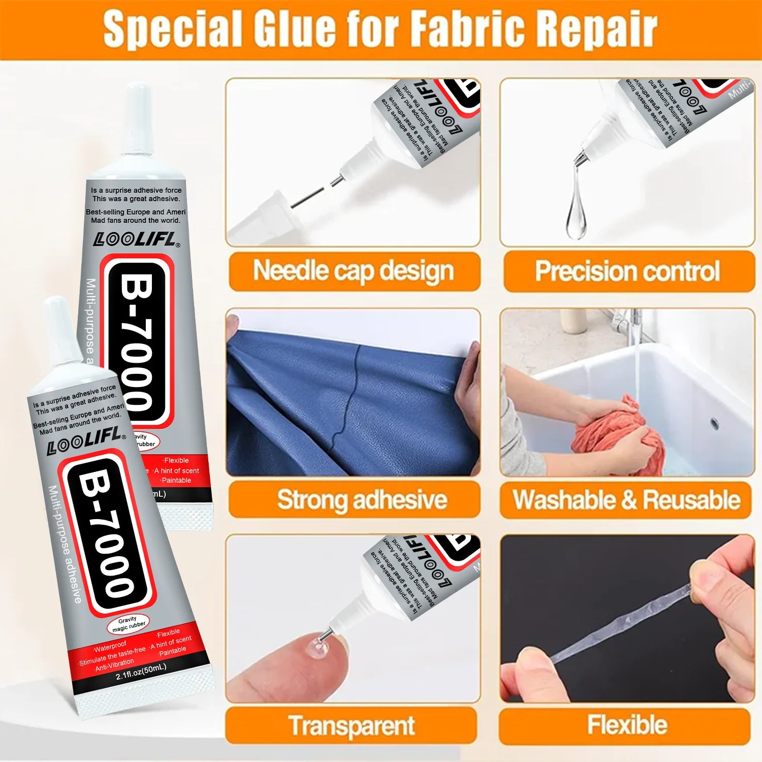 Quick-Dry Waterproof Fabric Glue