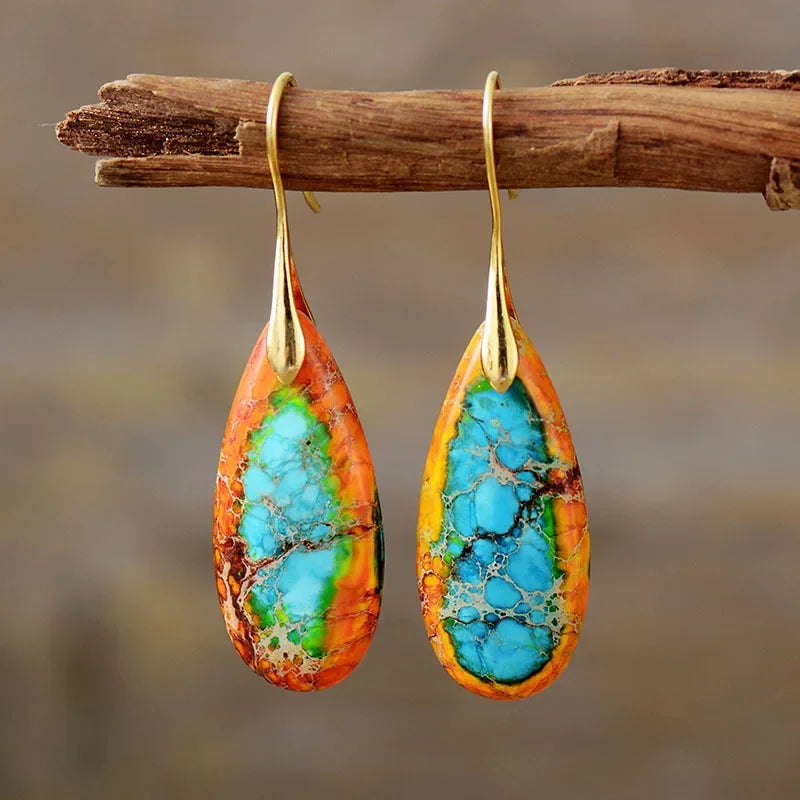 Bohemian Stone Drop Earrings