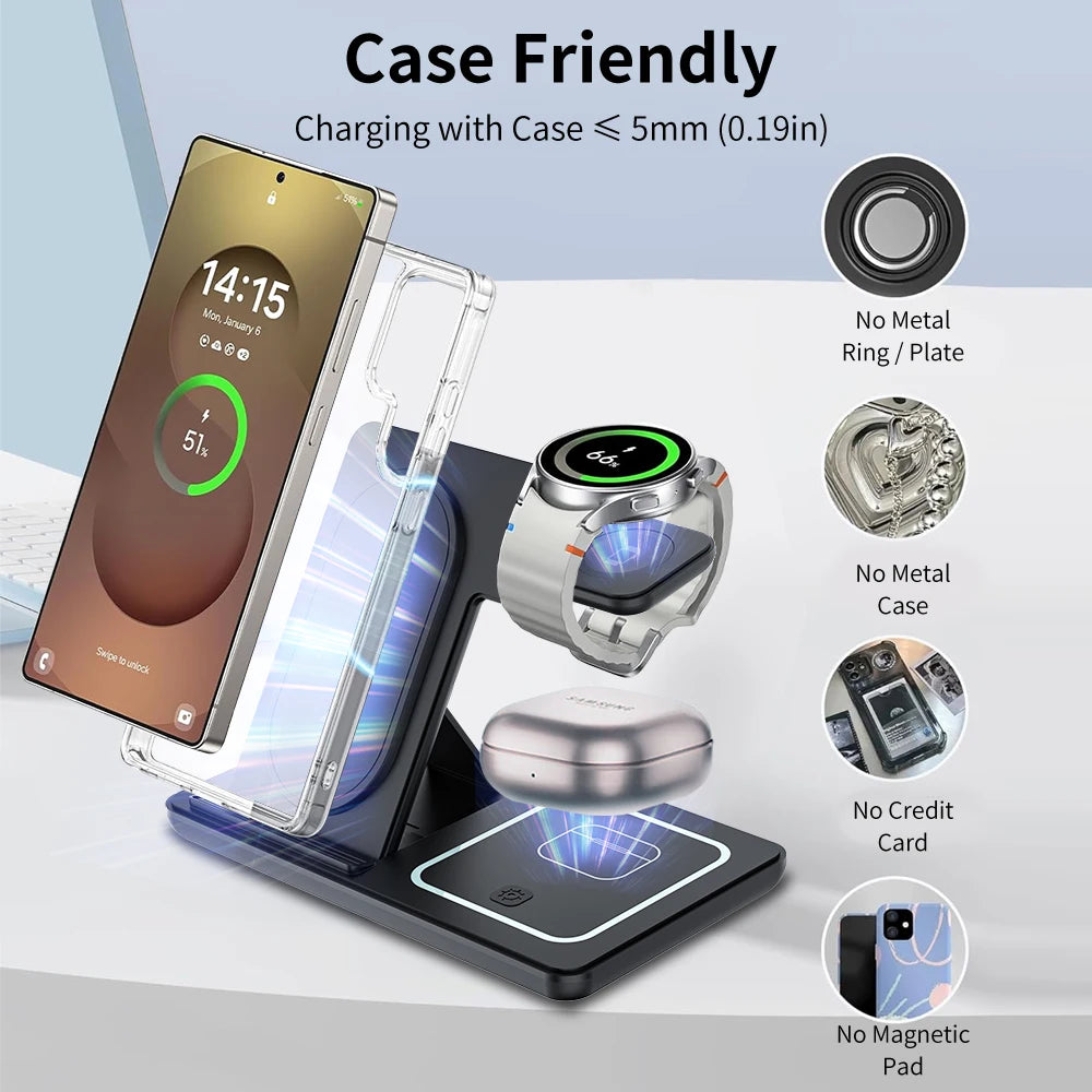 Foldable 3-in-1 Wireless Charger