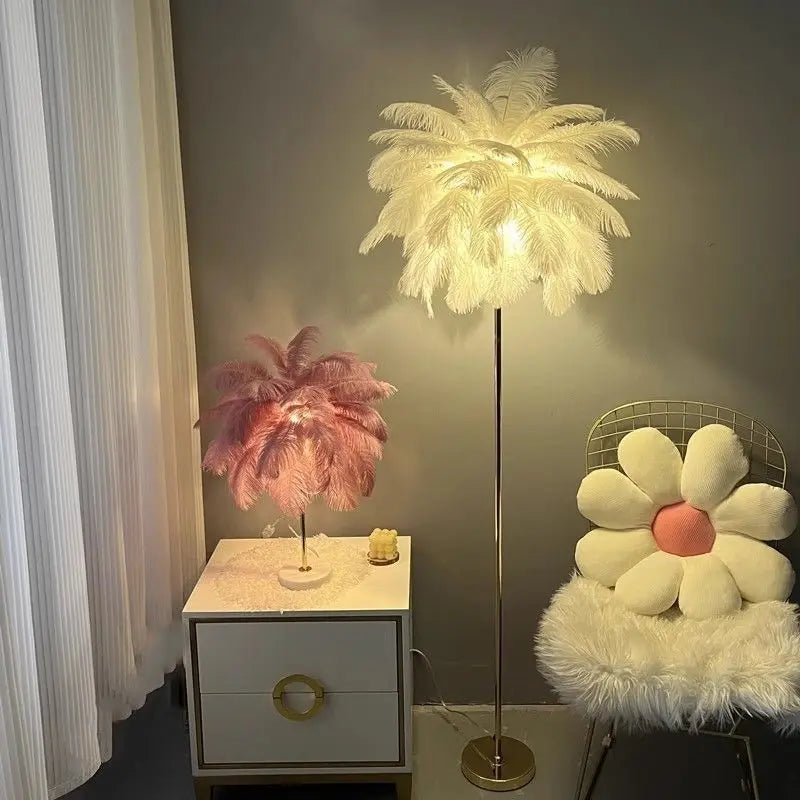 Nordic Ostrich Feather Floorlamp