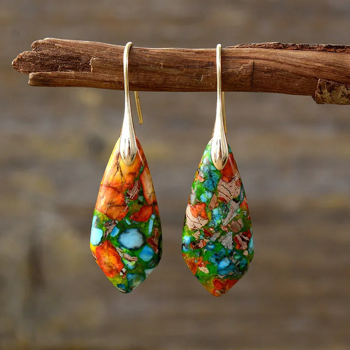 Bohemian Stone Drop Earrings