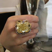 Champagne Crystal Statement Ring
