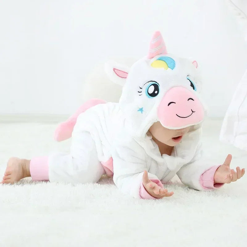 Hooded Animal Baby Romper