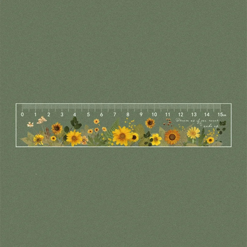 15cm Floral Student Ruler