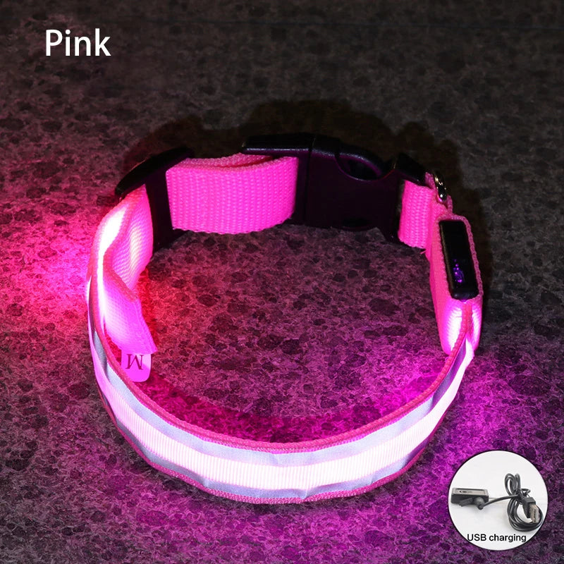 Rechargeable Reflective LED Collar