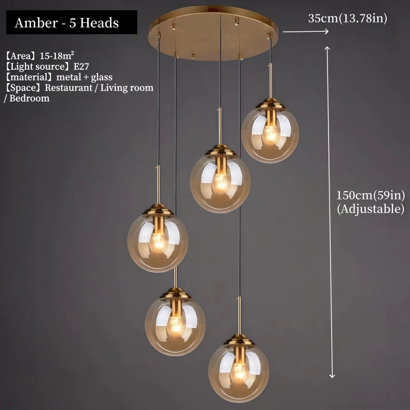 Nordic Glass Pendant Chandelier