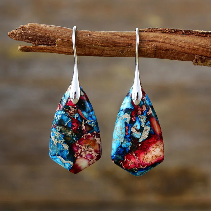 Bohemian Stone Drop Earrings