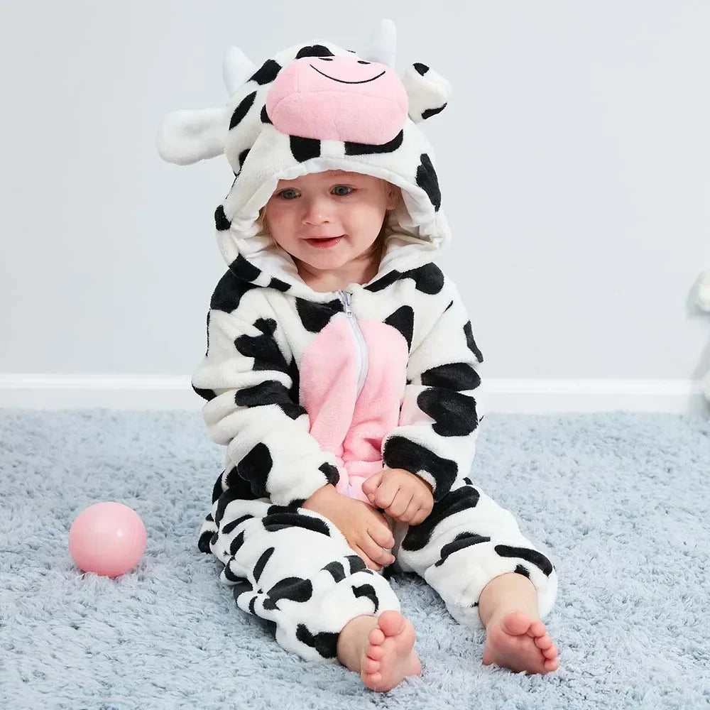 Hooded Animal Baby Romper
