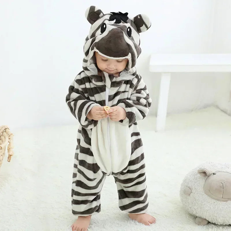 Hooded Animal Baby Romper