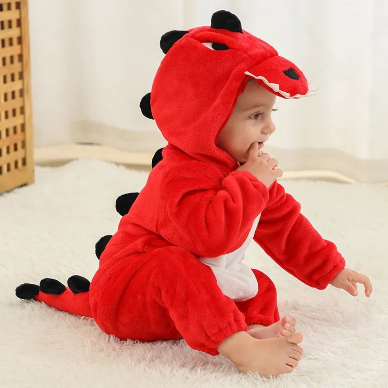 Hooded Animal Baby Romper