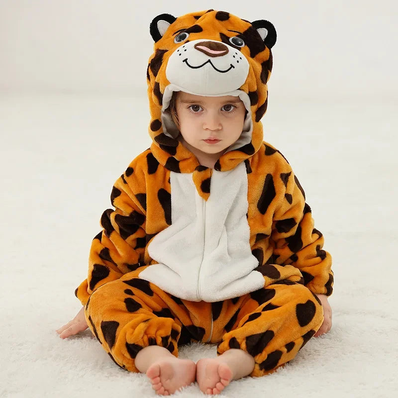 Hooded Animal Baby Romper