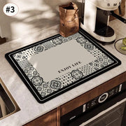 Absorbent Printed Dish Drying Mat