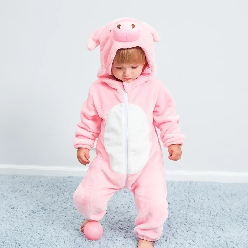 Hooded Animal Baby Romper