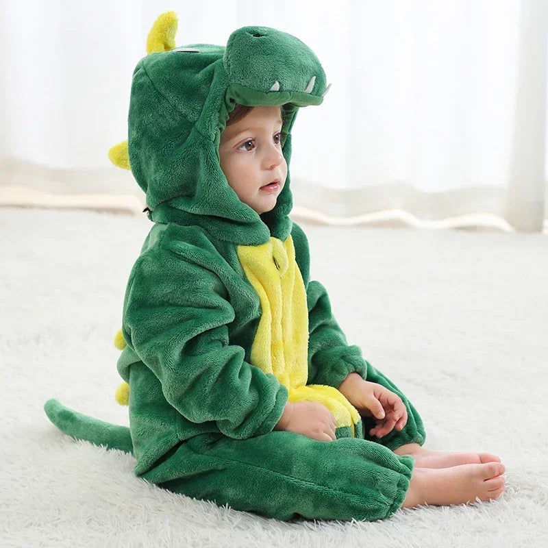 Hooded Animal Baby Romper