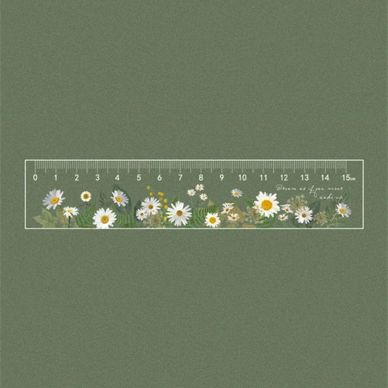 15cm Floral Student Ruler