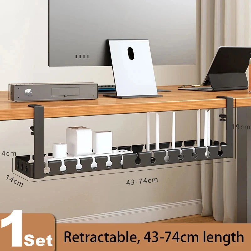 Retractable Under-Desk Cable Tray