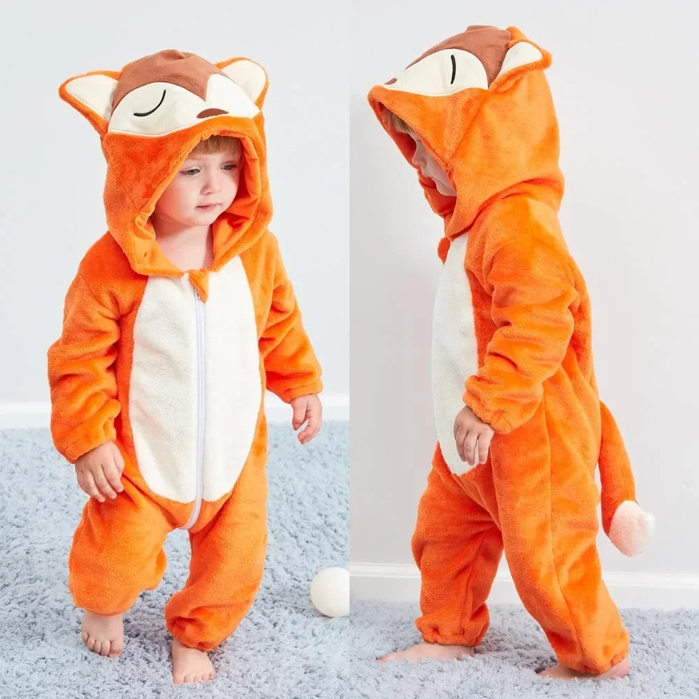 Hooded Animal Baby Romper