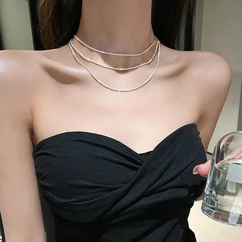 Sparkling Silver Choker Necklace
