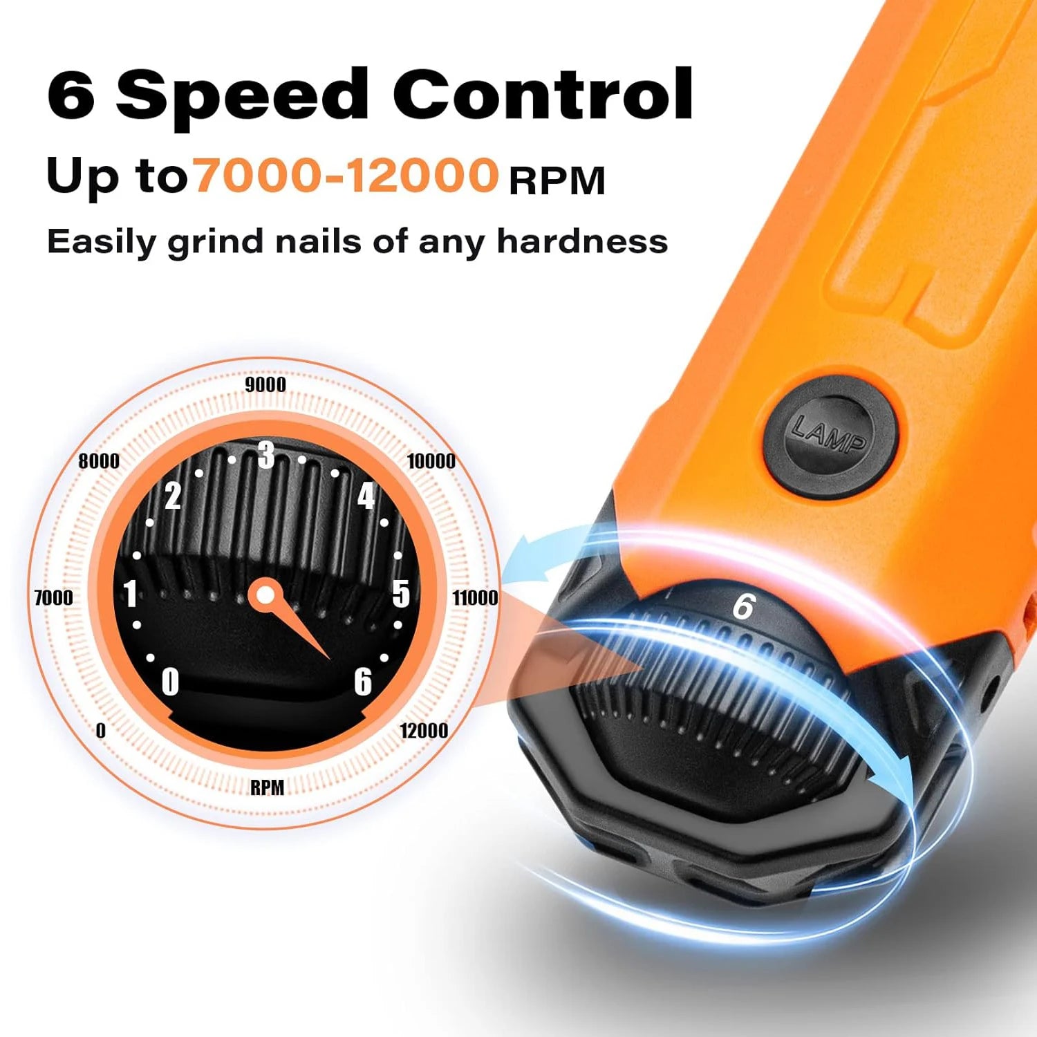 Rechargeable Six-Speed Nail Grinder