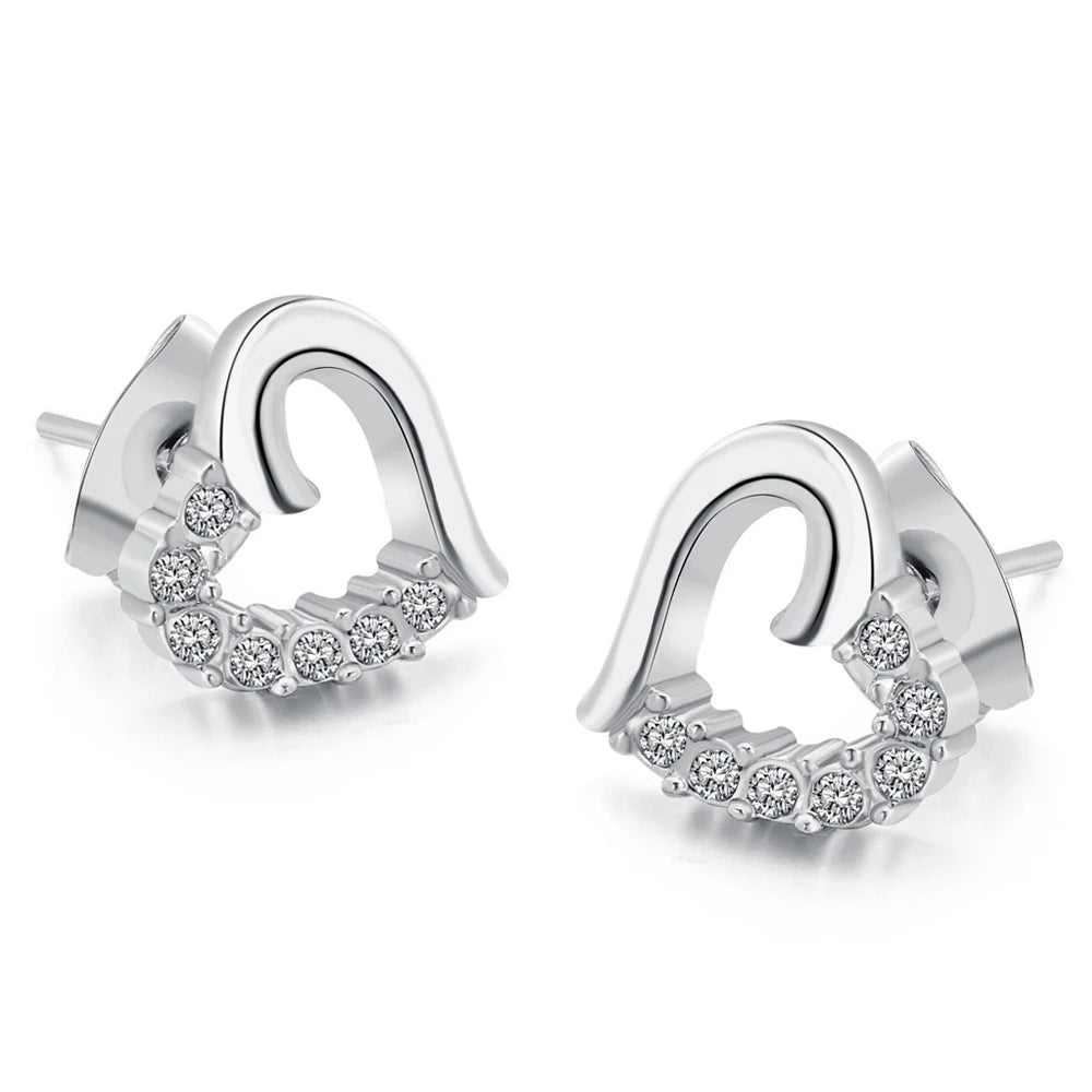 Intertwined Heart Crystal Earrings