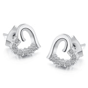 Intertwined Heart Crystal Earrings