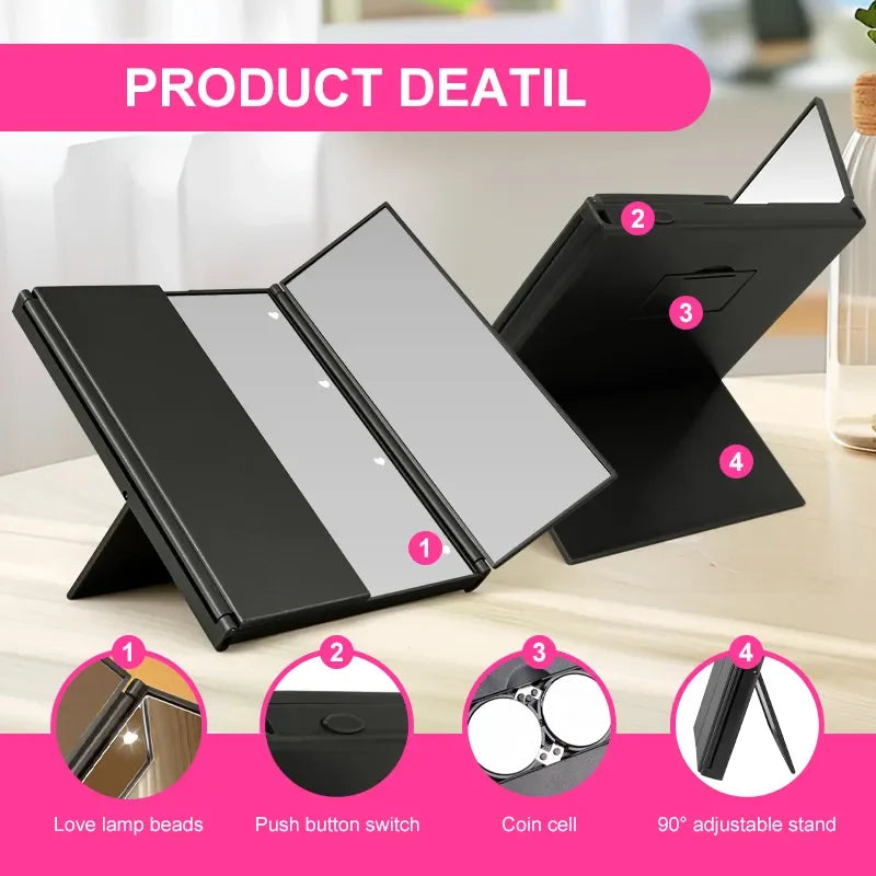 Foldable LED Makeup Mirror Stand