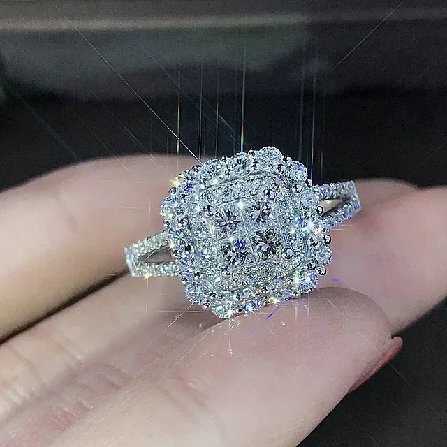 Champagne Crystal Statement Ring