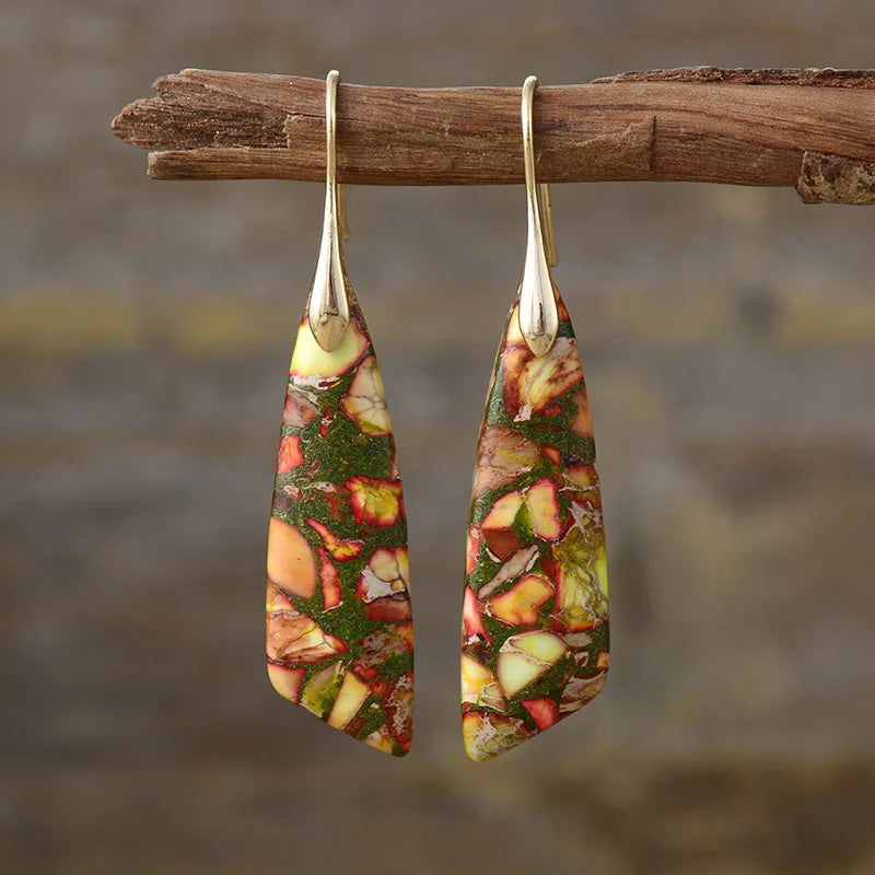 Bohemian Stone Drop Earrings
