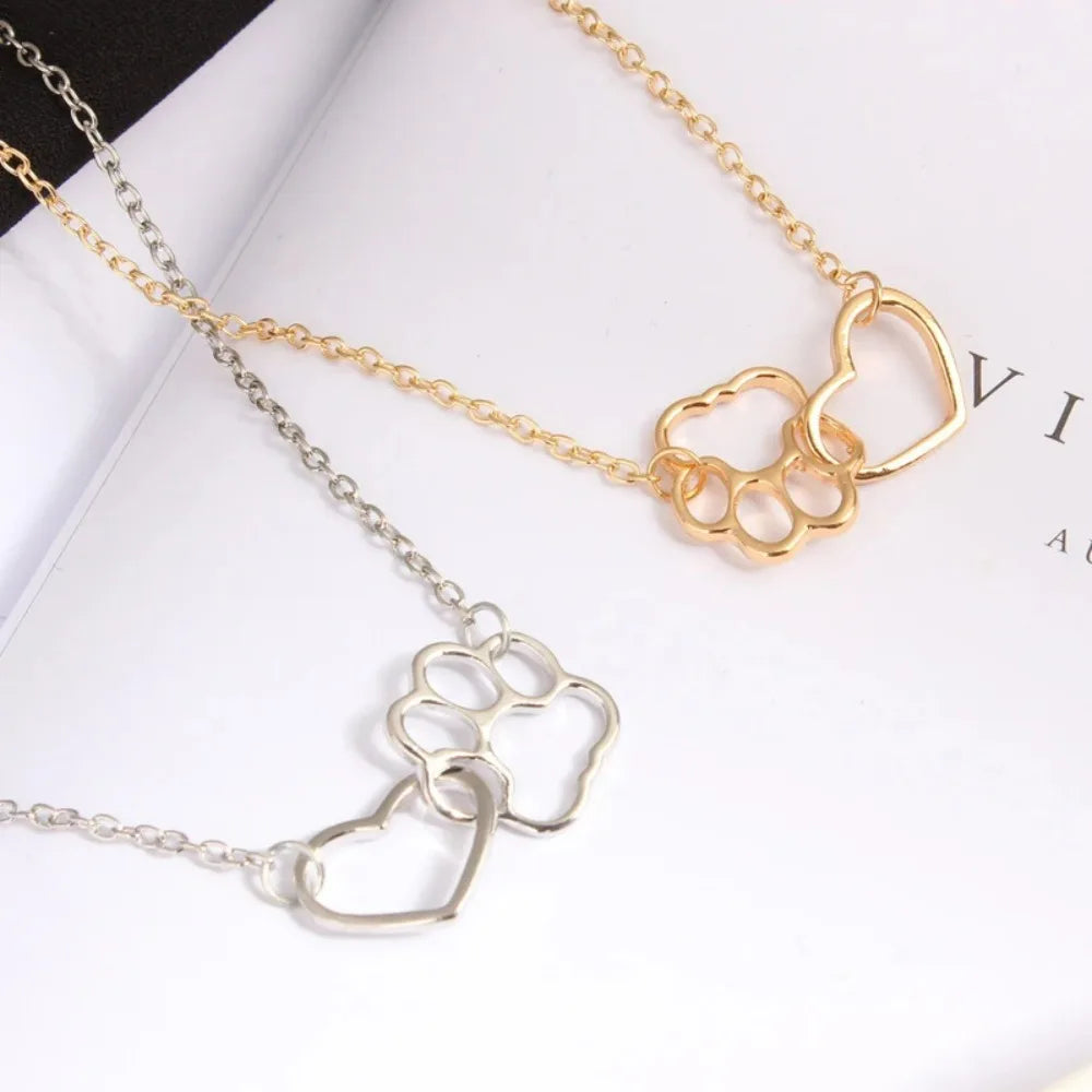 Paw Heart Pendant Necklace