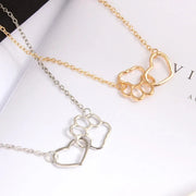 Paw Heart Pendant Necklace