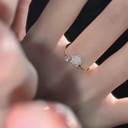 Adjustable Zircon Flower Ring