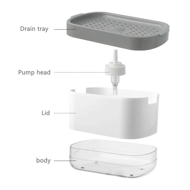 Press Soap Sponge Dispenser